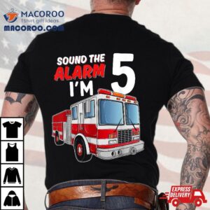 Kids Fire Truck Firefighter Boy Th Birthday Years Old Tshirt