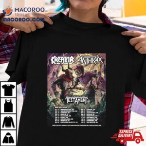 Kreator X Anthrax With Special Guests Testament Nov Dec Tour Schedule Lists Tshirt