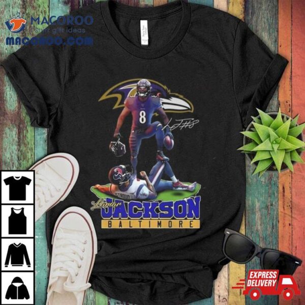 Lamar Jackson Baltimore Ravens Stomp On Cj Stroud Texans Signature Shirt