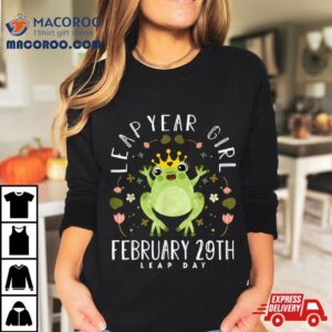 Leap Year Girl Cute Frog Leap Day Birthday Women Girls T Shirt