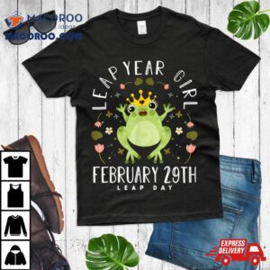 Leap Year Girl Cute Frog Leap Day Birthday Women Girls Tshirt