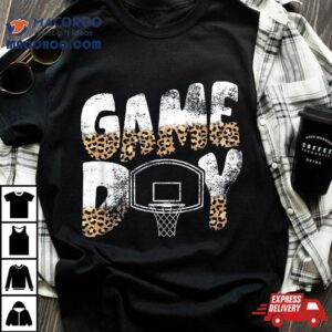 Leopard Print Mom Basketball Game Day Shirt