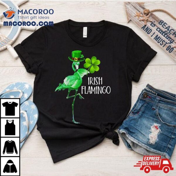 Leprechaun Flamingo Shamrock Irish St Patricks Day Shirt