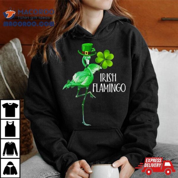 Leprechaun Flamingo Shamrock Irish St Patricks Day Shirt