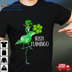 Leprechaun Flamingo Shamrock Irish St Patricks Day Tshirt