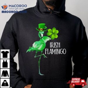 Leprechaun Flamingo Shamrock Irish St Patricks Day Tshirt