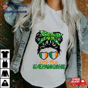 Little Miss Shenanigans St Patricks Day Kids Girls Toddler Tshirt