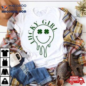 Lucky Girl Four Leaf Clover Green Saint Patrick’s Day Shirt