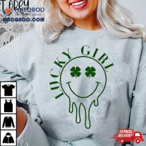 Lucky Girl Four Leaf Clover Green Saint Patrick S Day Tshirt