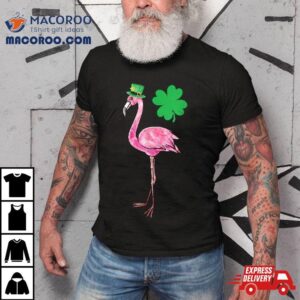 Lucky Leprechaun Flamingo Girls St Patricks Day Shirt