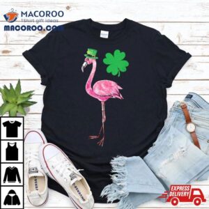 Lucky Leprechaun Flamingo Girls St Patricks Day Shirt