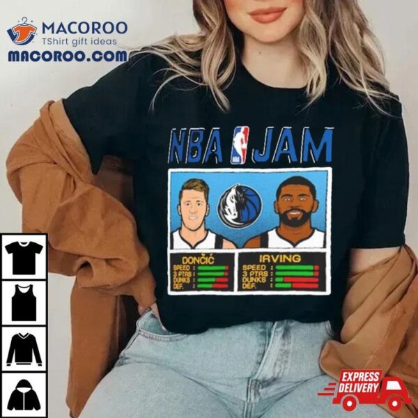 Luka Dončić And Kyrie Irving Dallas Mavericks Nba Jam Tri Blend T Shirt