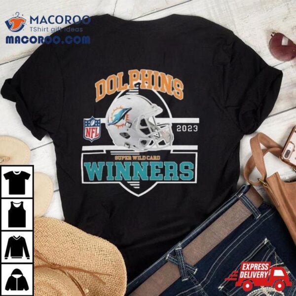 Miami Dolphins Winners Champions 2023 24 Super Wild Card Nfl Divisional Helmet Logo Shirt