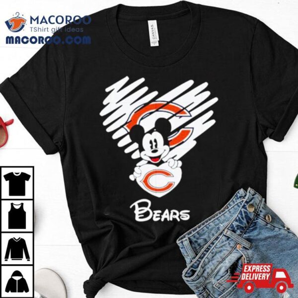 Mickey Heart Chicago Bears Shirt