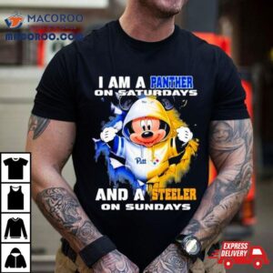 Mickey Mouse I Am A Pittsburgh Panthers On Saturdays And A Pittsburgh Steelers On Sundays Tshirt