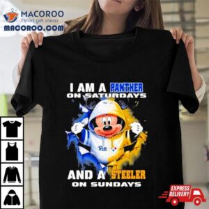 Mickey Mouse I Am A Pittsburgh Panthers On Saturdays And A Pittsburgh Steelers On Sundays Tshirt