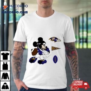 Mickey Mouse Player Baltimore Ravens Disney Football Tshirt