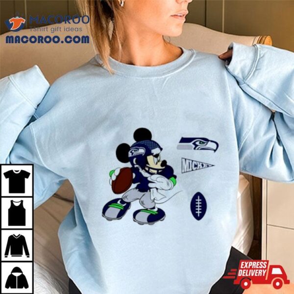 Mickey Mouse Player Seattle Seahawks Disney Football Shirt