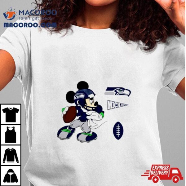 Mickey Mouse Player Seattle Seahawks Disney Football Shirt