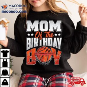 Mom Basketball Birthday Boy Family Baller B Day Party Tshirt