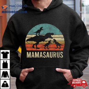 Mommy Mom Mama Dinosaur Funny Three Kids Mamasaurus Gif Tshirt