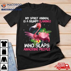My Spirit Animal Is A Grumpy Flamingo Who Slaps Annoying Tshirt