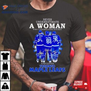 Never Underestimate A Woman Who Understands Hockey And Loves Toronto Maple Leafs Signatures Tshirt