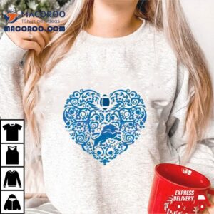 Nfl Detroit Lions Heart Logo Lion Tshirt