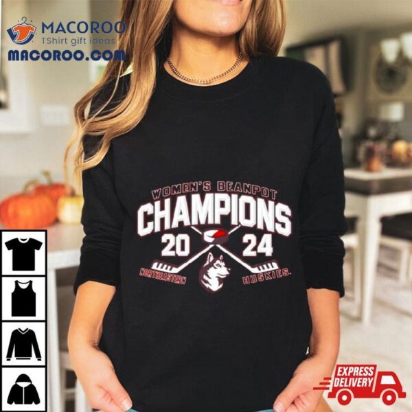 Northeastern Huskies 2024 Beanpot Women’s Hockey Tournament Champions Shirt