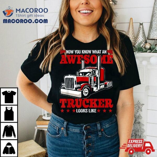 Now You Know What An Awesome Trucker Looks Like Shirt