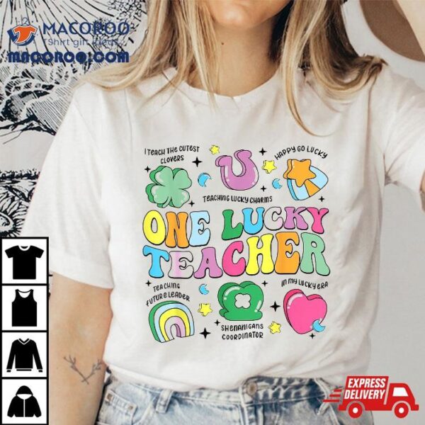 One Lucky Teacher Retro St Patrick’s Day Teaching Shirt