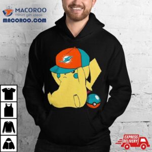 Pikachu Wear The Hat Miami Dolphins Football Logo T Shirts