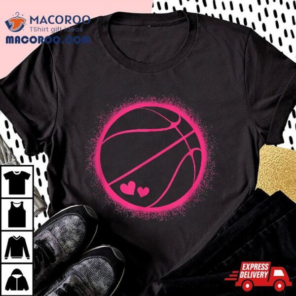 Pink Basketball Lover Girls Kids Shirt