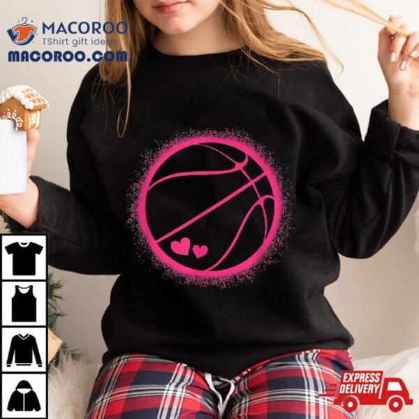 Pink Basketball Lover Girls Kids Shirt