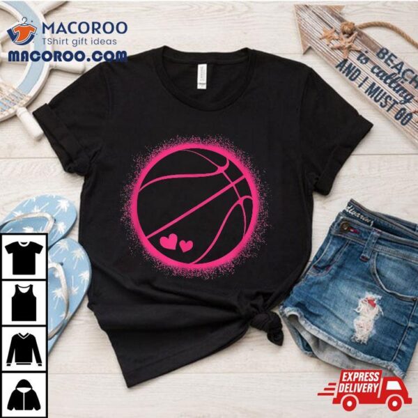 Pink Basketball Lover Girls Kids Shirt