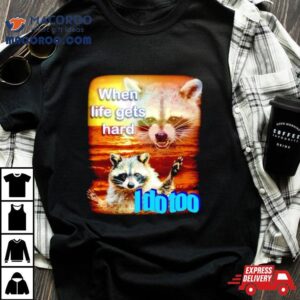 Raccoon When Life Gets Hard I Do Too Tshirt