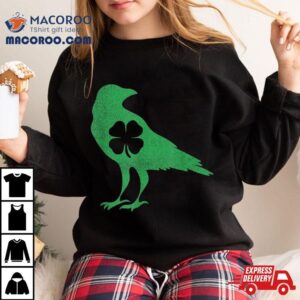 Raven Crow Bird Shamrock St Patrick S Day Saint Paddy S Tshirt