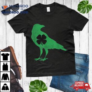 Raven Crow Bird Shamrock St Patrick S Day Saint Paddy S Tshirt