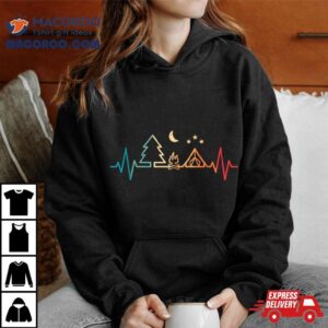 Retro Camping Outdoor Heartbeat Nature Camper Hiking T Shirt