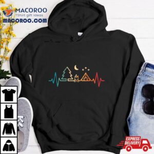 Retro Camping Outdoor Heartbeat Nature Camper Hiking Tshirt