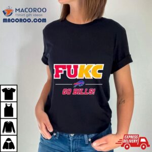 Retro Go Bills Fukc Logo Football Tshirt