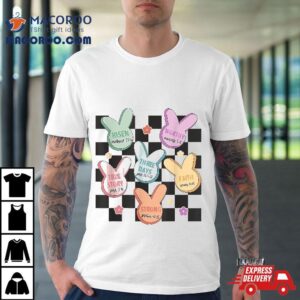 Retro Happy Easter Day Apparel Christians Bunny Candy Tshirt