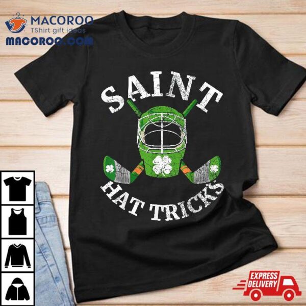 Saint Hat Tricks Hockey Shamrock St Patricks Day Gift Boys Shirt