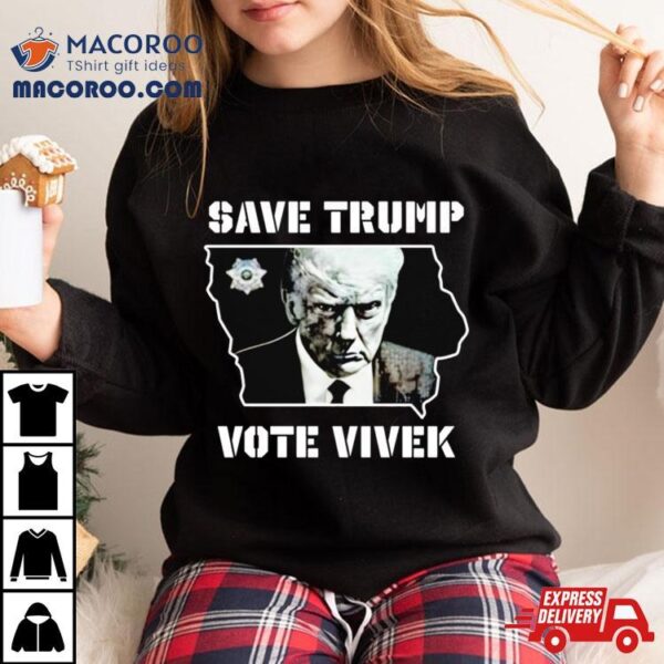 Save Trump Vote Vivek Iowa Map Shirt