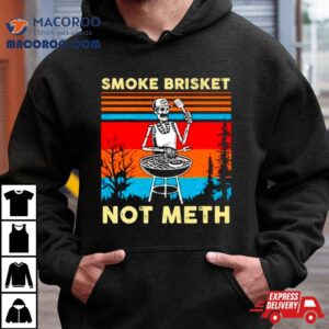 Skeleton Bbq Smoke Brisket Not Meth Vintage Tshirt