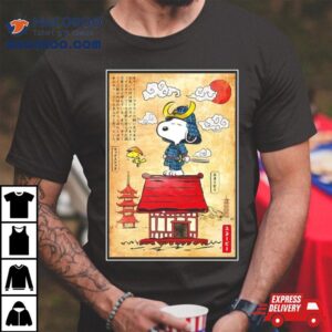 Snoopy And Woodstock Peanuts Beagle Samurai In Japan Tshirt