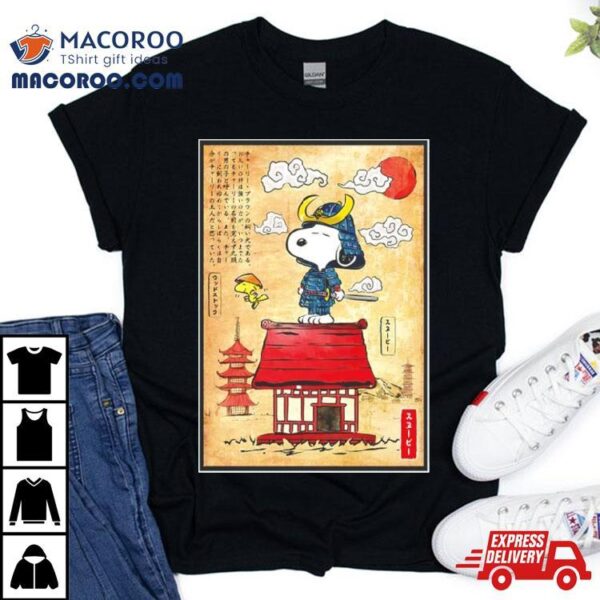 Snoopy And Woodstock Peanuts Beagle Samurai In Japan Shirt