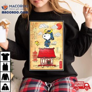 Snoopy And Woodstock Peanuts Beagle Samurai In Japan Tshirt