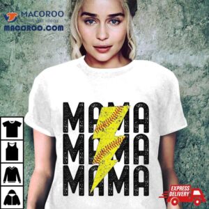 Softball Mama Lighting Mothers Day Shirt