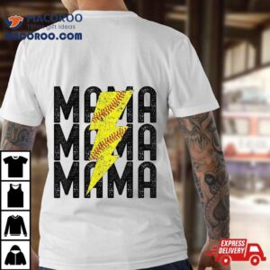 Softball Mama Lighting Mothers Day Tshirt